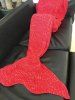 Comfortable Solid Color Warmth Wool Knitted Mermaid Tail Design Blanket -  