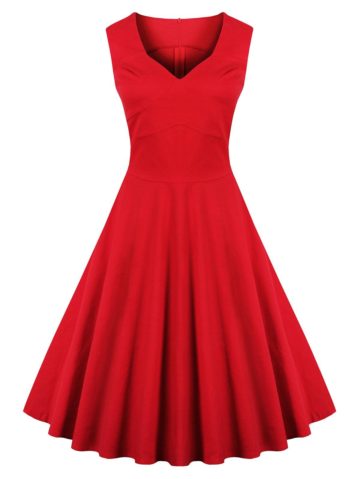 2018 Vintage Going Out Flare Cocktail Dress In Red L | Rosegal.com