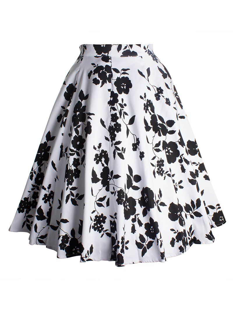 [59% OFF] Vintage Flower Printed Skirt | Rosegal
