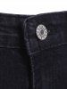 Brief Women's Slimming Unedged Black Denim Pants -  