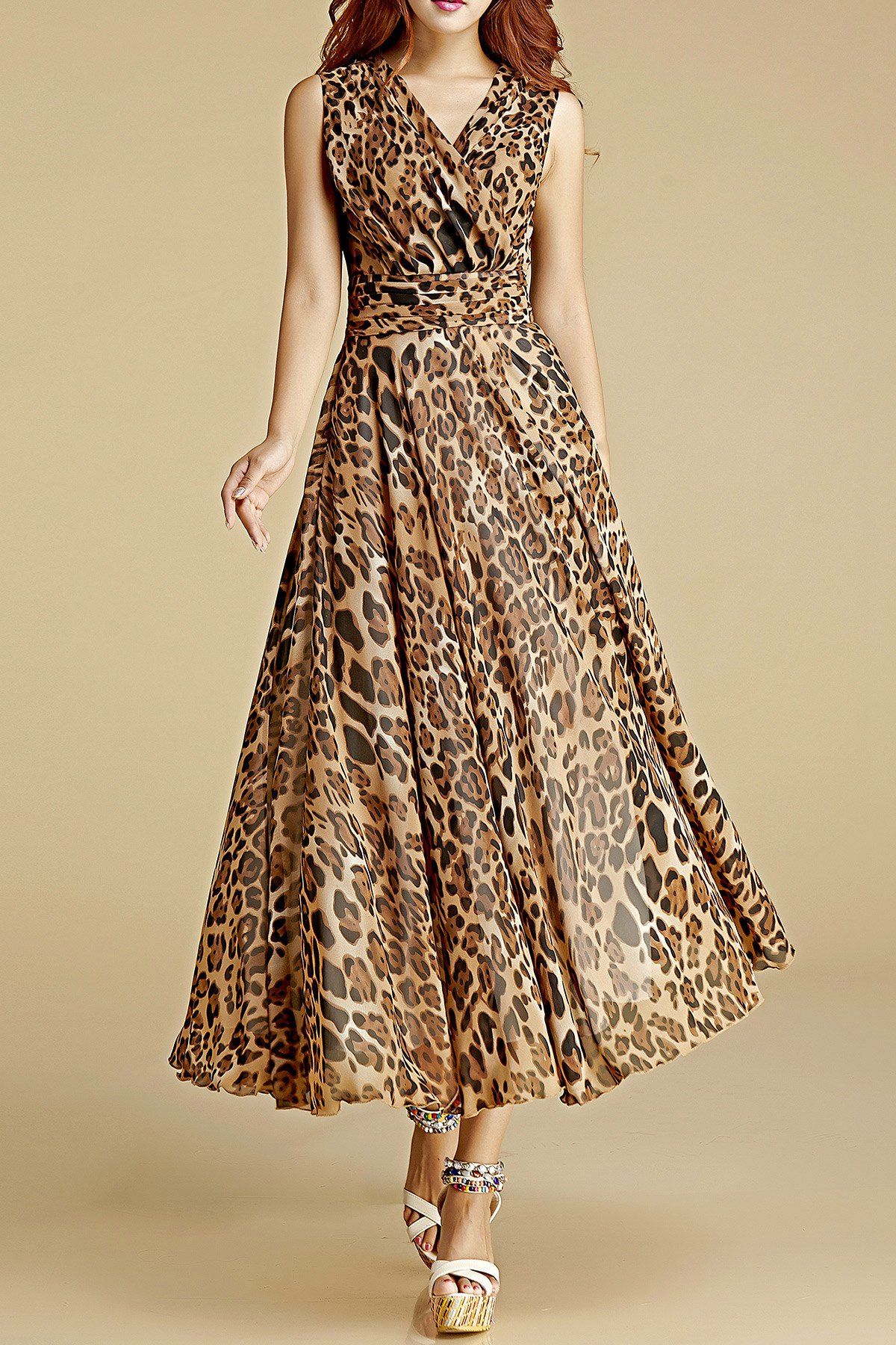 leopard print chiffon teddy wedding dress