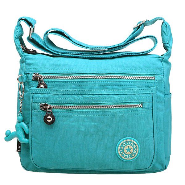 [42 OFF] Simple Zippers And Nylon Design Shoulder Bag For Women Rosegal