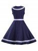 [33% OFF] Sailor Collar Sleeveless Skater Dress | Rosegal