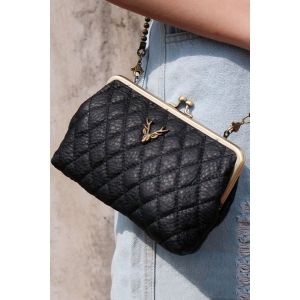 Kiss-Lock Closure Crossbody Bag