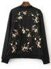 Flower Embroidered  Bomber Jacket -  