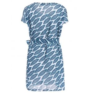 casual scoop neck short sleeve printed furcal dress for women