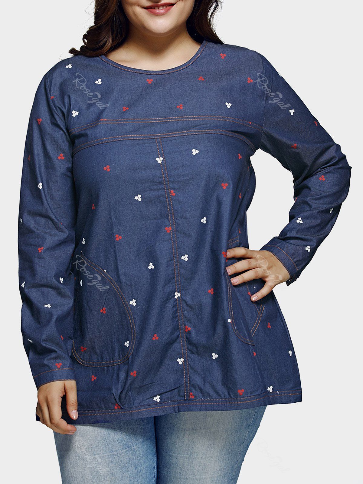 Denim Blouse Plus Size Flash Sales 1692558999
