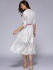 See-Through Lace Casual Shirt Dress Fall -  