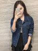 Trendy Single-Breasted Pocket Design Denim Jacket -  