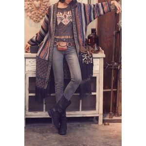 Long Fringe Duster Coat