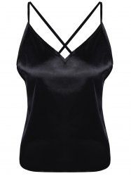 [41% OFF] Spaghetti Strap Camisoles Silk Backless Tank Top | Rosegal