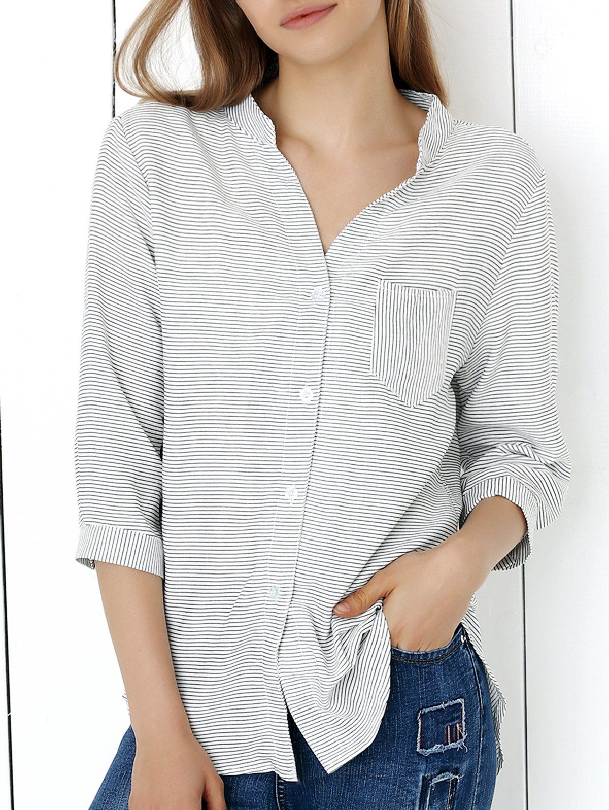 2018 Highlow Thinstriped Shirt In Stripe One Size