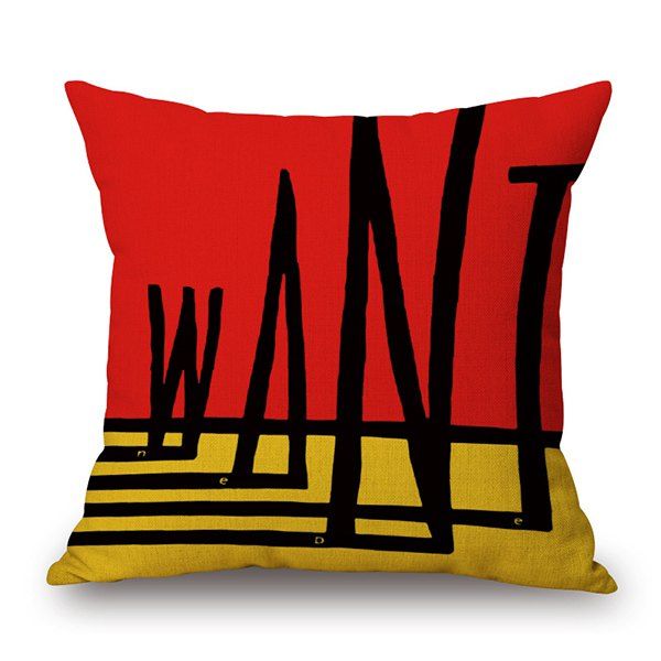 

Geometry Letter Design Sofa Cushion Pillow Case, Colormix
