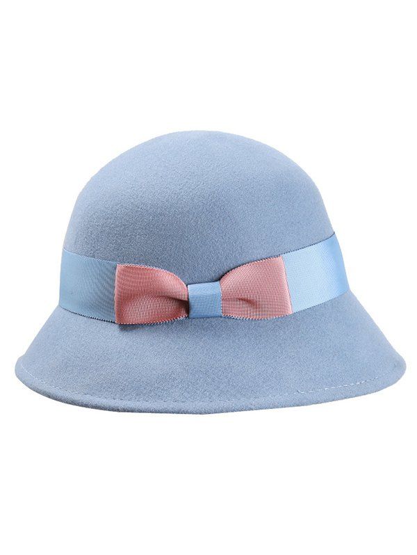 [37 OFF] Stylish Bowknot Wool Bucket Hat Rosegal