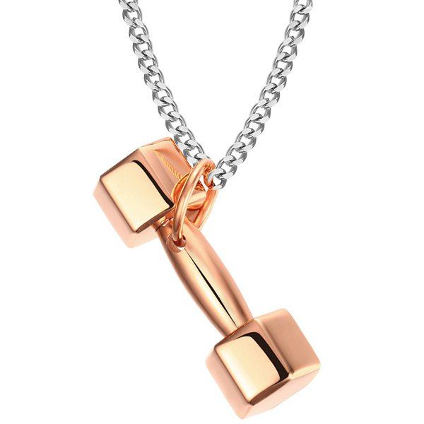 

Golden Dumbbell Pendant, Rose gold