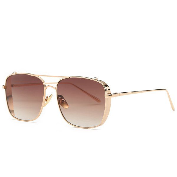 Online Metal Frame Rectangle Ombre Affordable Polarized Sunglasses  