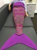 Chic Quality Colorful Rhombus Design Knitting Mermaid Shape Blanket -  