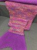 Chic Quality Colorful Rhombus Design Knitting Mermaid Shape Blanket -  