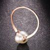 Faux Pearl Rose Gold Cuff Ring -  