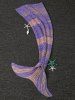 Fashion Stripe Knitted Mermaid Tail Design Blanket For Kids -  