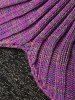 Couverture élégante tricotée embellie de fleurs en forme de queue de sirène pour les enfants - Violet 
