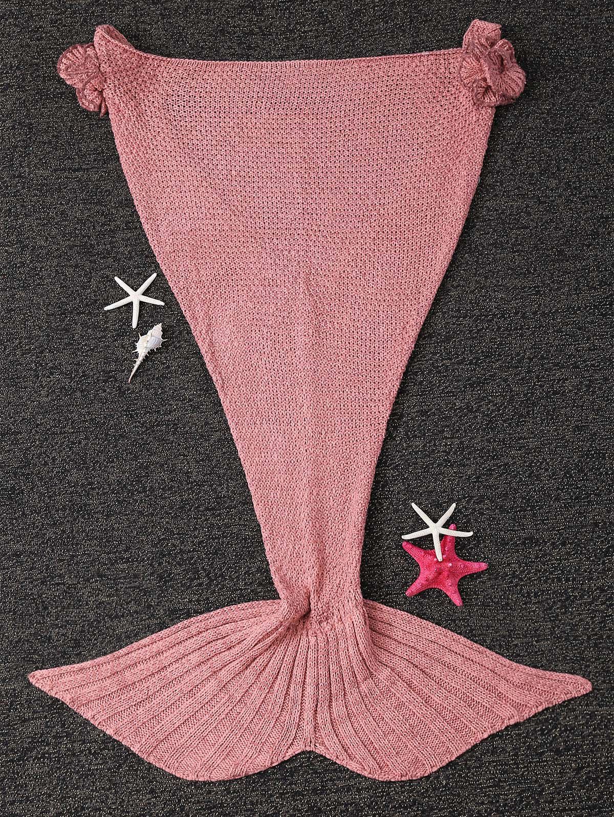Outfits Falbala Shape Mermaid Tail Design Knitted Baby Blankets  