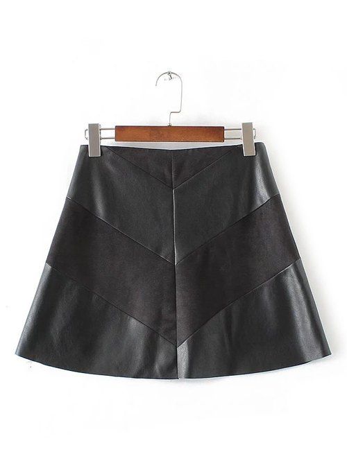 Hot High-Waisted Faux Leather Mini Zippered Skirt  