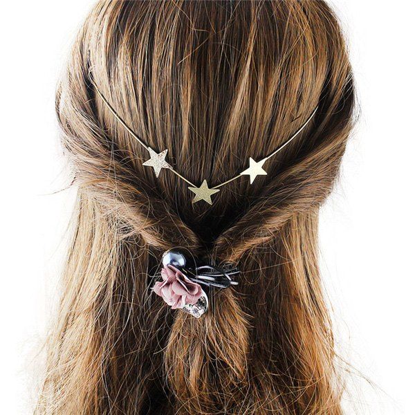 

Graceful Gold Plated Pure Cololr Star Charm Hairband For Women, Golden