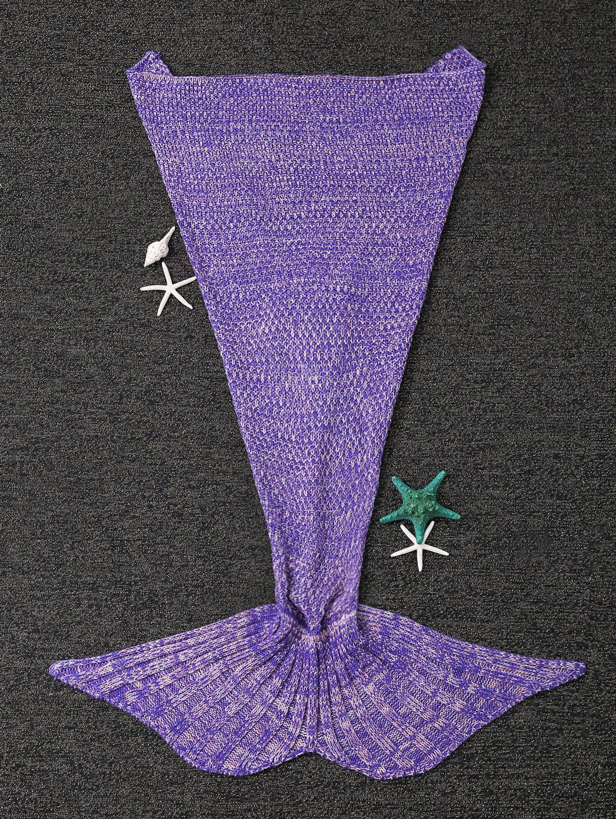 

Stylish Yarn Knitted Sleeping Bags Mermaid Tail Shape Blanket, Purple
