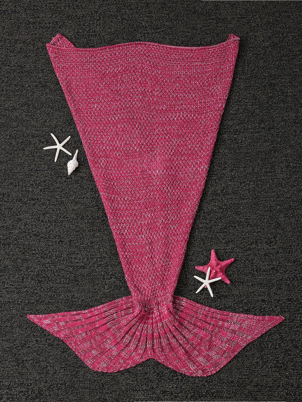 

Stylish Yarn Knitted Sleeping Bags Mermaid Tail Shape Blanket, Red