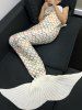 Couverture Queue de Sirène Chaude Tricotée en Laine Design Losanges Colorés à la Mode - Blanc 
