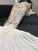 Couverture Queue de Sirène Chaude Tricotée en Laine Design Losanges Colorés à la Mode - Blanc 
