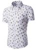 Fire Balloon Printing Fitted Shirt Collar Short Sleeves Shirt For Men -  
