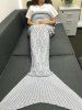 Simple Style Solid Color Crochet Knitting Geometric Pattern Mermaid Tail Design Blanket -  