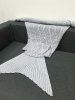 Simple Style Solid Color Crochet Knitting Geometric Pattern Mermaid Tail Design Blanket -  
