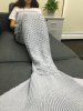 Knitting Rhombus Design Sequins Mermaid Tail Blanket -  