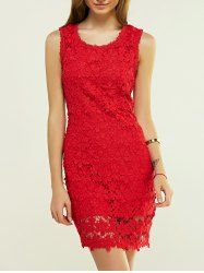 Lace Floral Tight Short Homecoming Dress -  