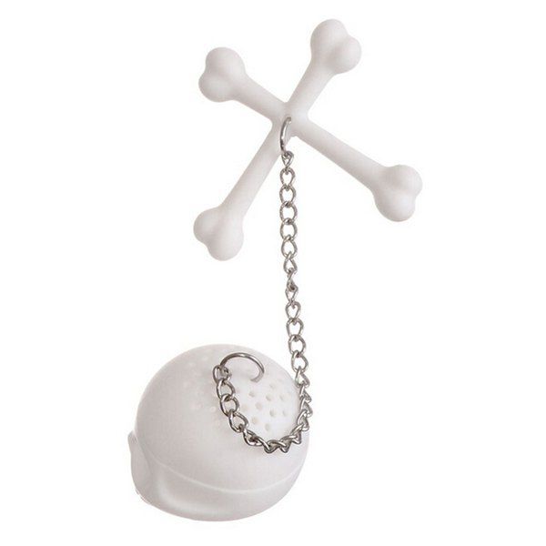 

Kitchen Tool Skull Cross Shape Silica Gel Tea Brewing Apparatus, White