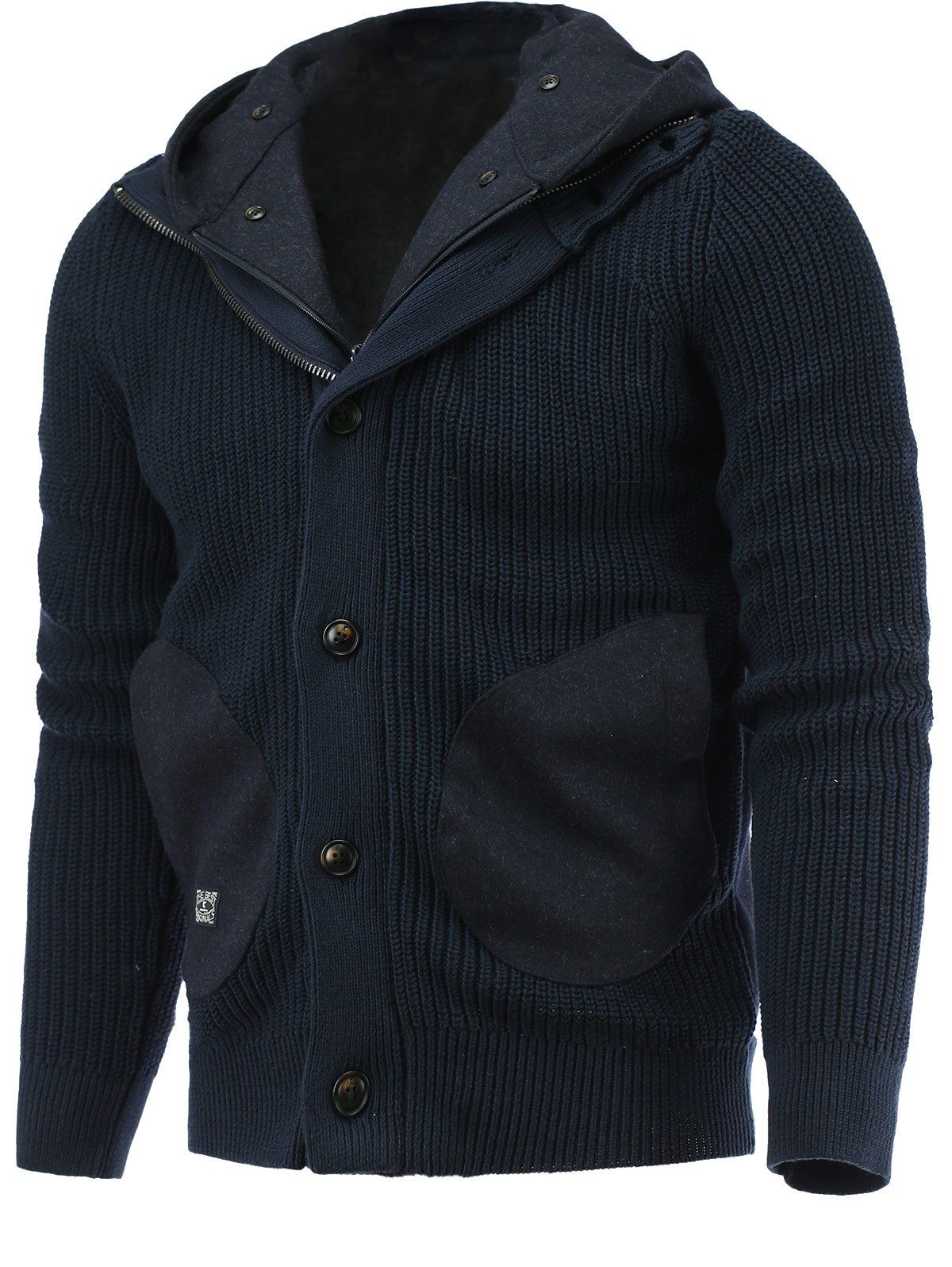 [43% OFF] Pockets Design Hooded Sweater Coat | Rosegal