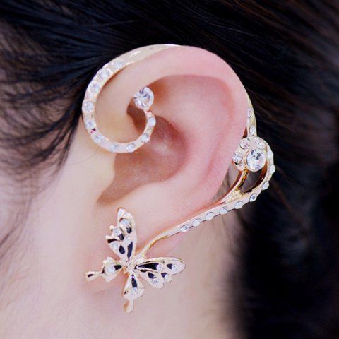 Earrings For Women Cute Online Rosegal 17 Pair Of Alloy Rhinestoned Erfly Earrings