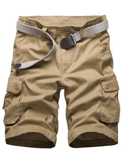 

Zipper Fly Multi Pockets Cargo Shorts, Khaki