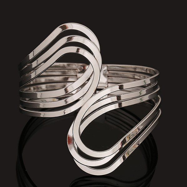 

Multilayer Encircle Statement Cuff Bracelet, Silver