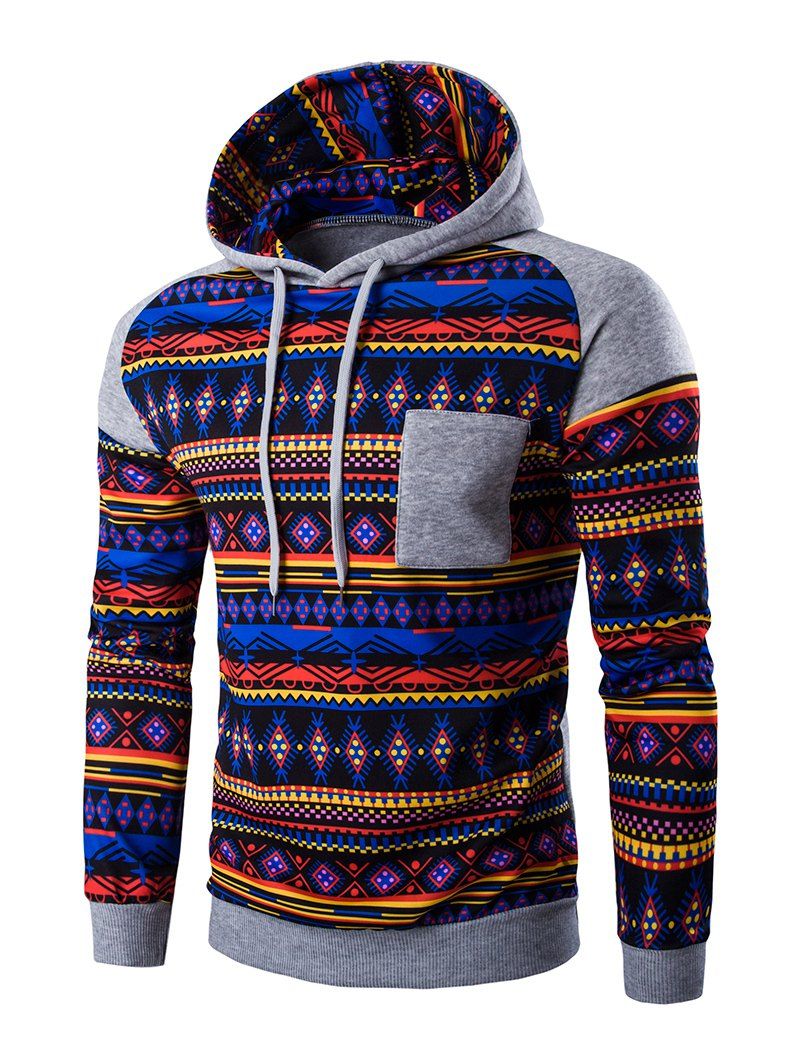 [39% OFF] Ethnic Style Printed Hoodie | Rosegal