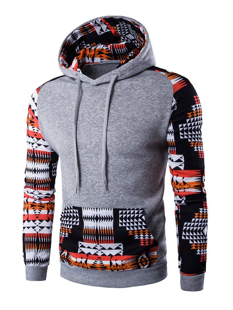 geometric print hoodie