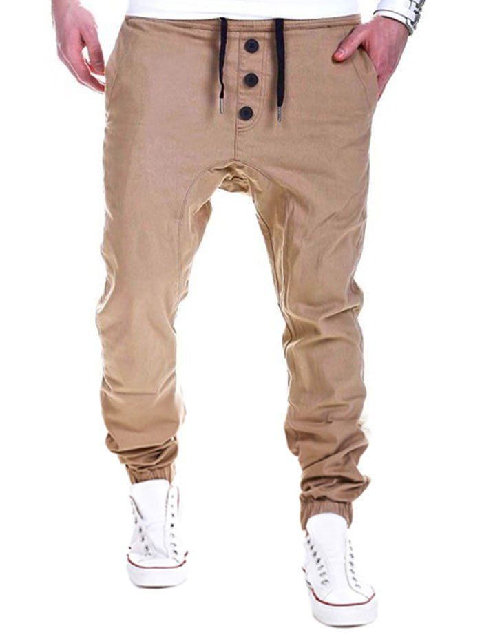 [69 OFF] Drawstring Waistband Elastic Hem Casual Pants Rosegal