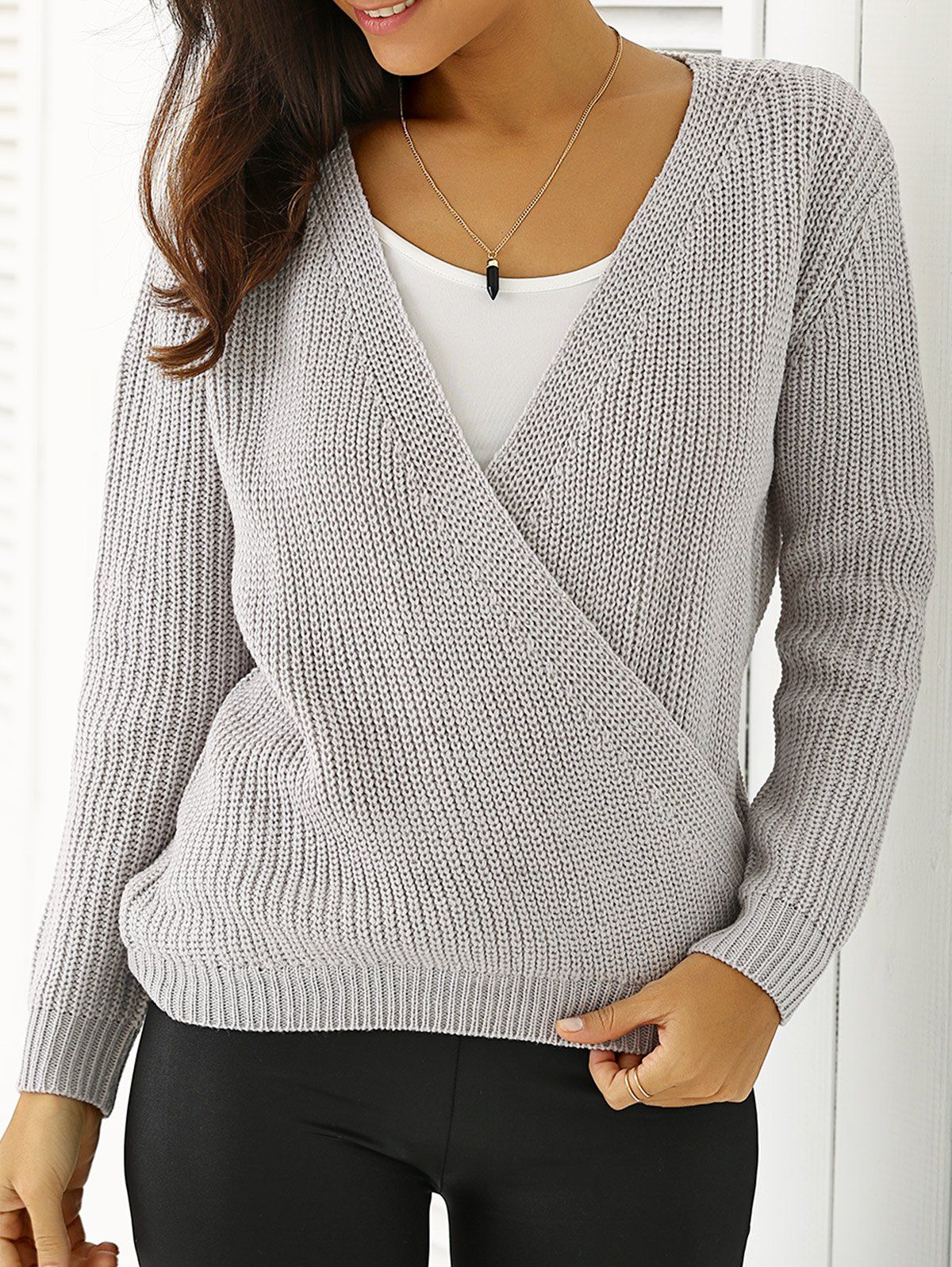 Griege One Size Plunging Neck Loosefitting Sweater
