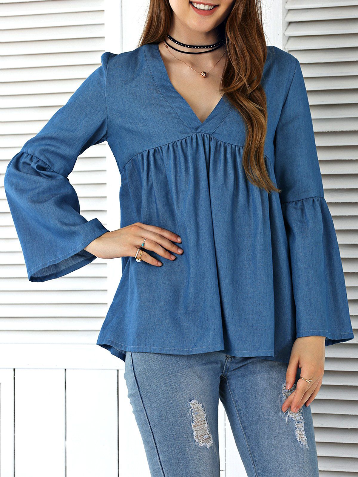 denim blouse uk