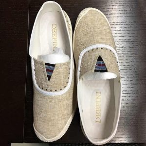 

Slip-On Rivet Linen Casual Shoes ODM Designer, Beige