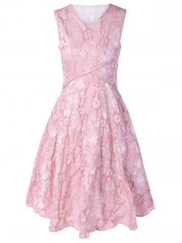 [46% OFF] Floral Jacquard Bridesmaid Short Formal A Line Dress | Rosegal