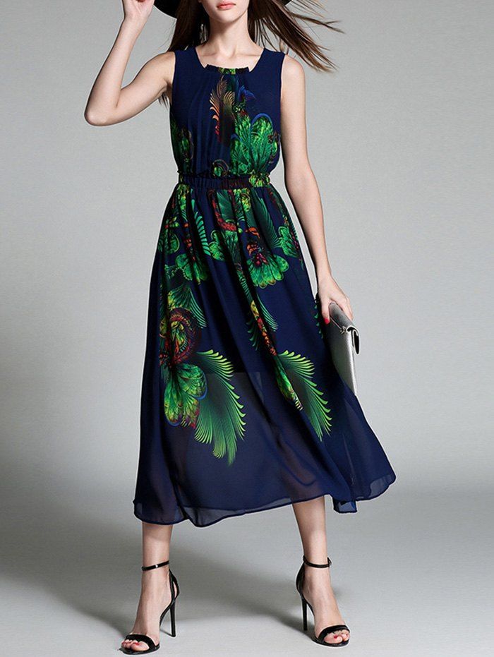 Printed Tea Length Dresses